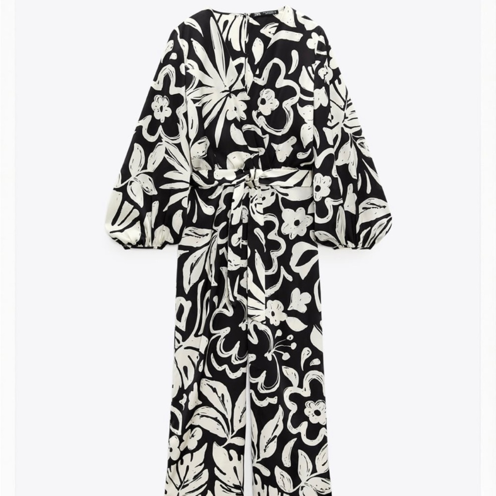 Black & white patterned jumpsuit